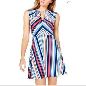 Bebop striped A Line sleeveless striped  dress Large